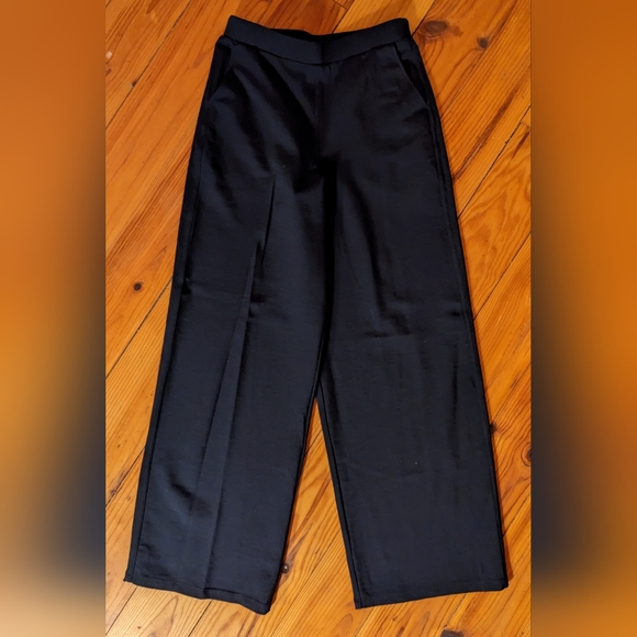 Wool& Lane Wide Leg Ponte Pants Women's Long Medium Blk - Picture 4 of 7